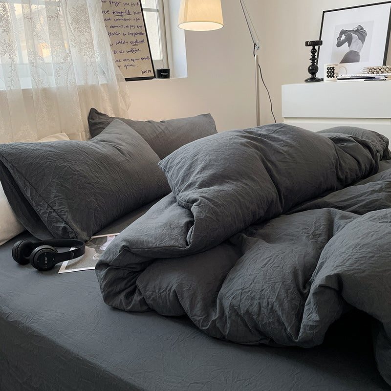 Japanese Style Cotton Bed Linen Set for Students