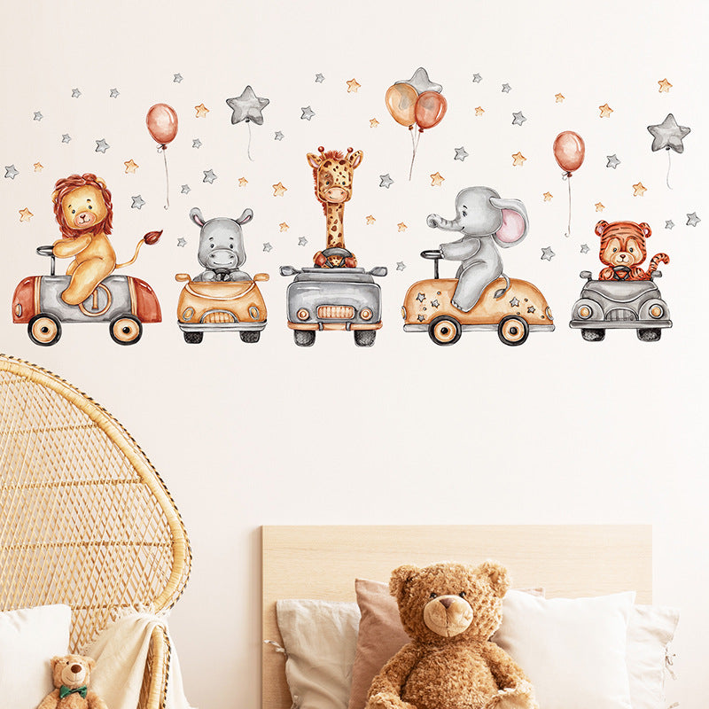 Nordic Cartoon Animal Wall Stickers for Kids' Rooms