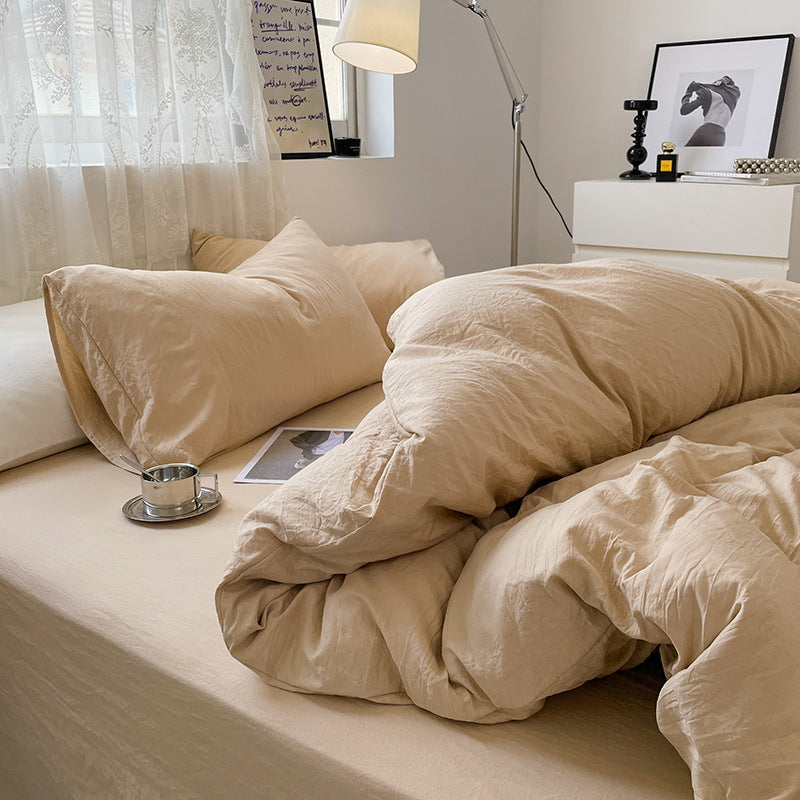 Japanese Style Cotton Bed Linen Set for Students