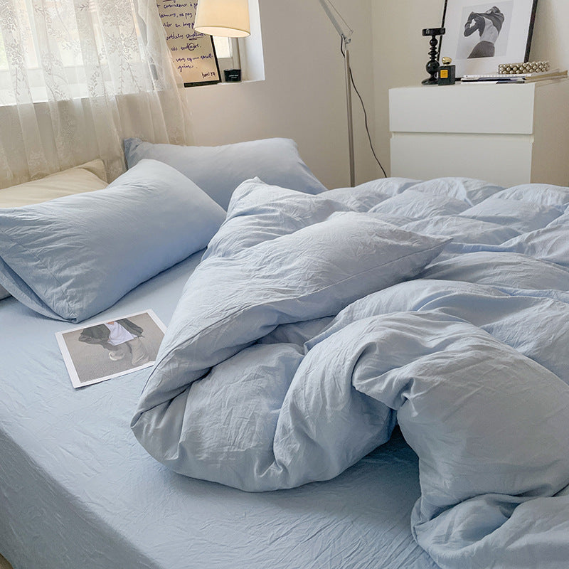 Japanese Style Cotton Bed Linen Set for Students