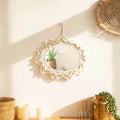 Boho Macrame Round Hanging Wall Mirror Decor (1pc)