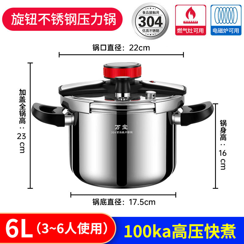 "304 Stainless Steel High-Pressure Cooker for Home Use"