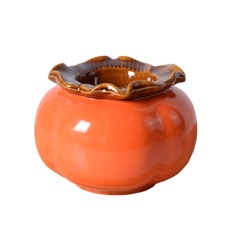 Ceramic Persimmon Decorative Vase with Chinese Style