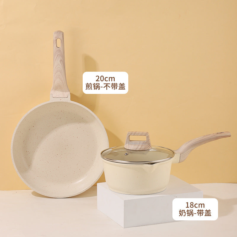 Non-Stick Stone Cookware Set - 4 Pieces for Home Use