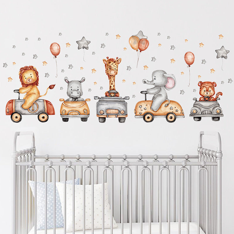 Nordic Cartoon Animal Wall Stickers for Kids' Rooms