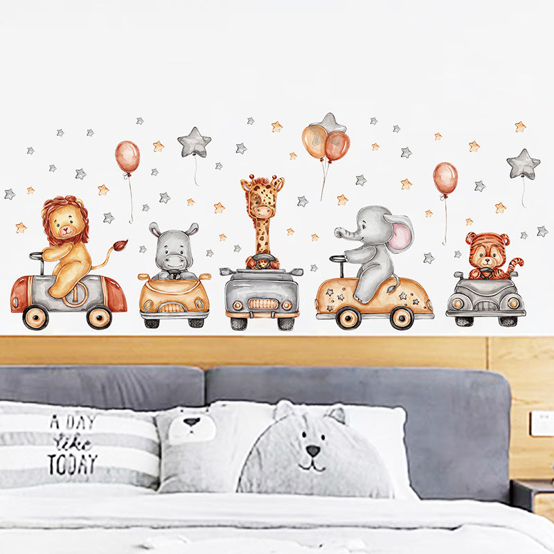 Nordic Cartoon Animal Wall Stickers for Kids' Rooms