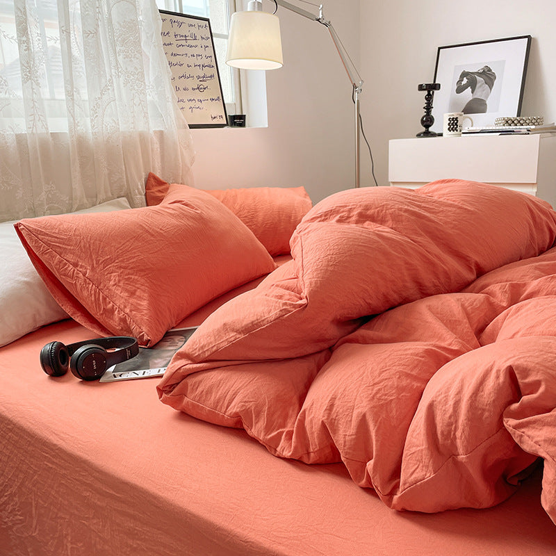 Japanese Style Cotton Bed Linen Set for Students
