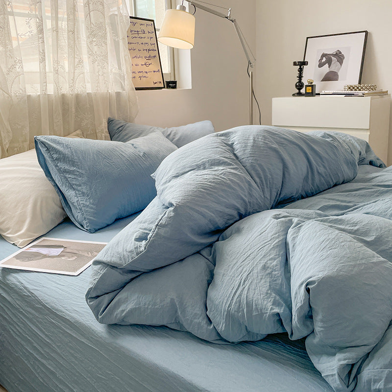 Japanese Style Cotton Bed Linen Set for Students