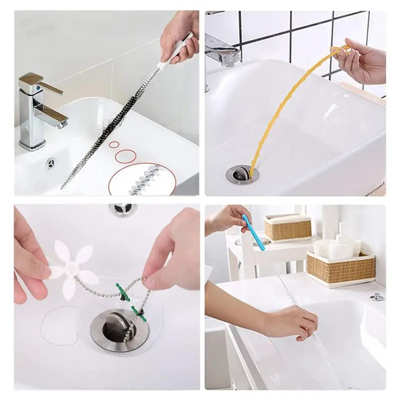17.7inch Duct Unclogging Brush for Bathroom Cleaning