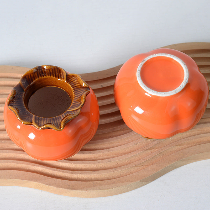 Ceramic Persimmon Decorative Vase with Chinese Style