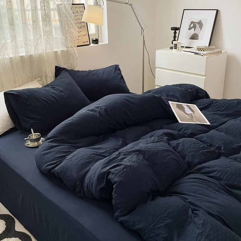 Japanese Style Cotton Bed Linen Set for Students