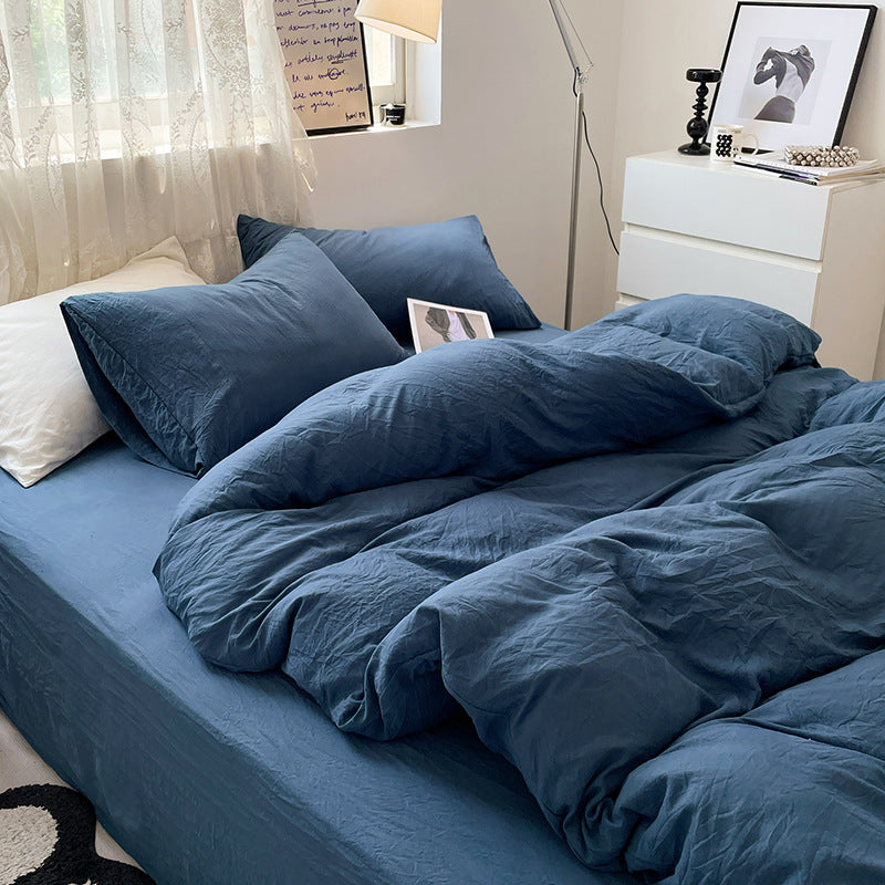 Japanese Style Cotton Bed Linen Set for Students