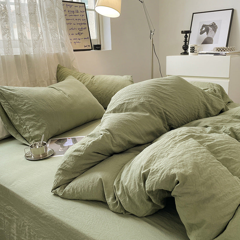 Japanese Style Cotton Bed Linen Set for Students