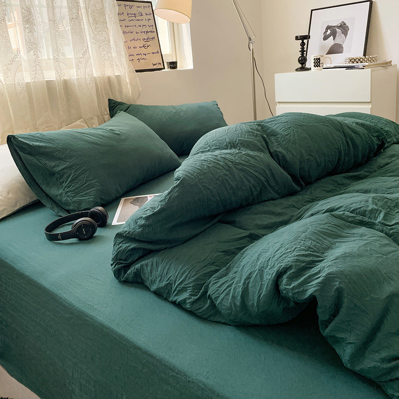 Japanese Style Cotton Bed Linen Set for Students