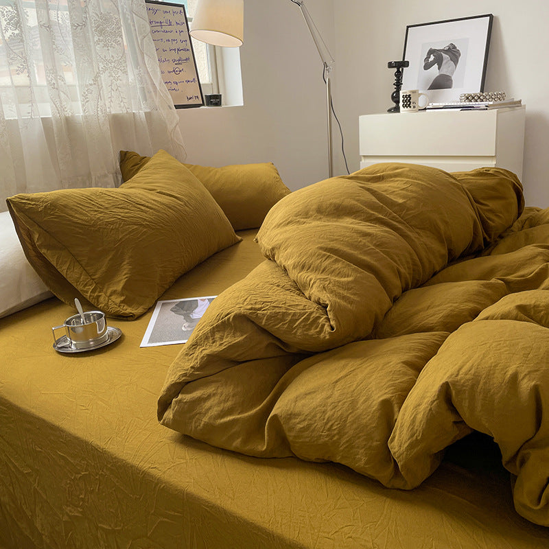 Japanese Style Cotton Bed Linen Set for Students