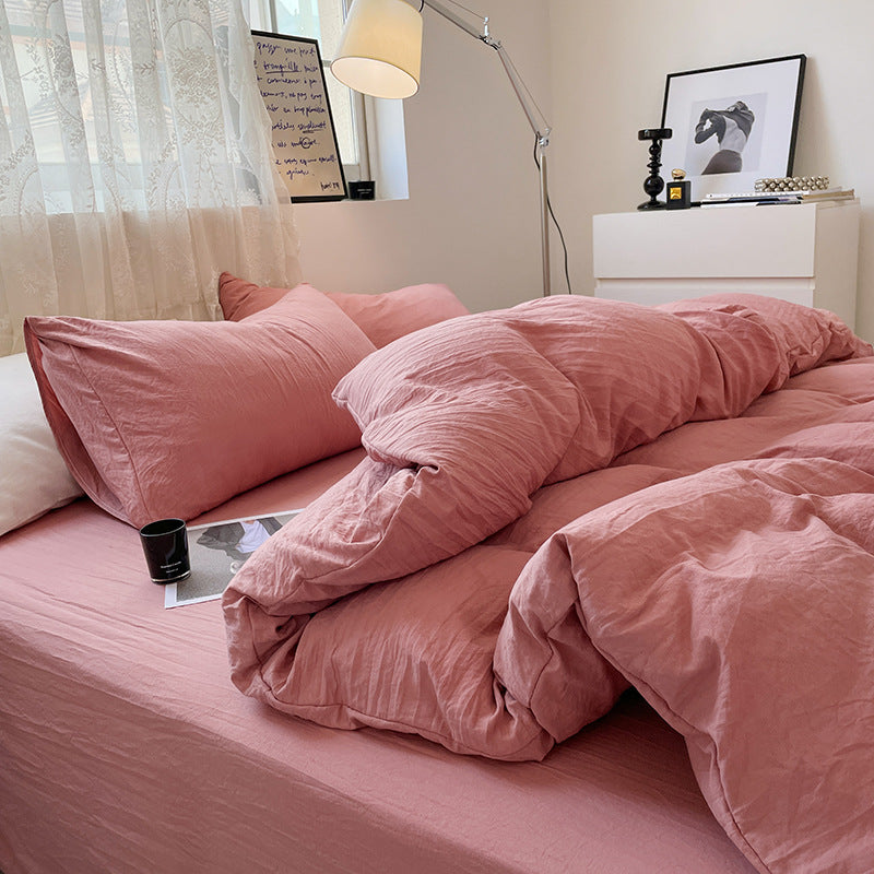 Japanese Style Cotton Bed Linen Set for Students
