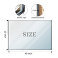 40x30 Inch Glossy Black Bathroom Mirror Wall Rectangular Vanity Mirror