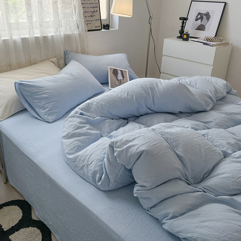 Japanese Style Cotton Bed Linen Set for Students