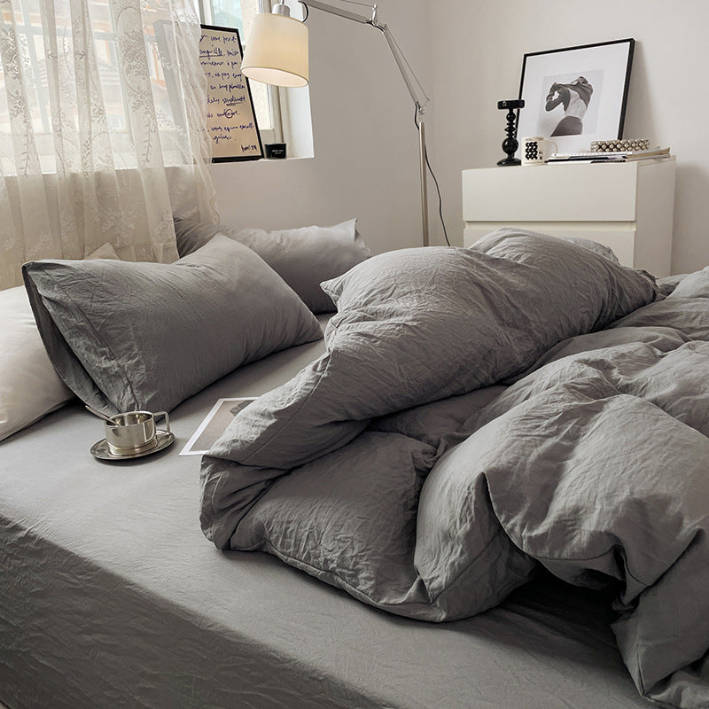 Japanese Style Cotton Bed Linen Set for Students