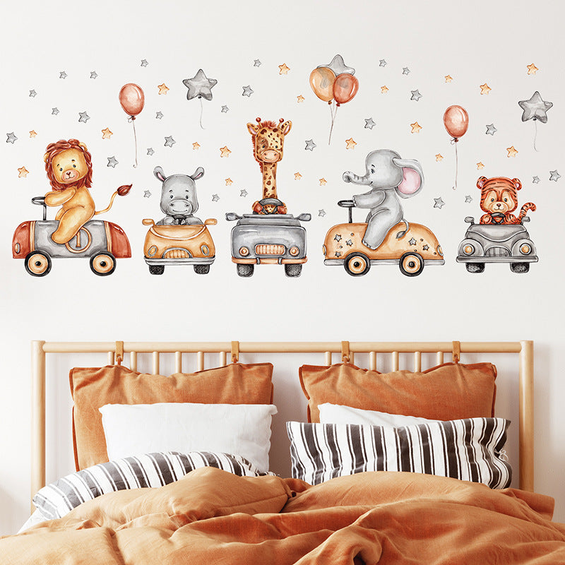 Nordic Cartoon Animal Wall Stickers for Kids' Rooms